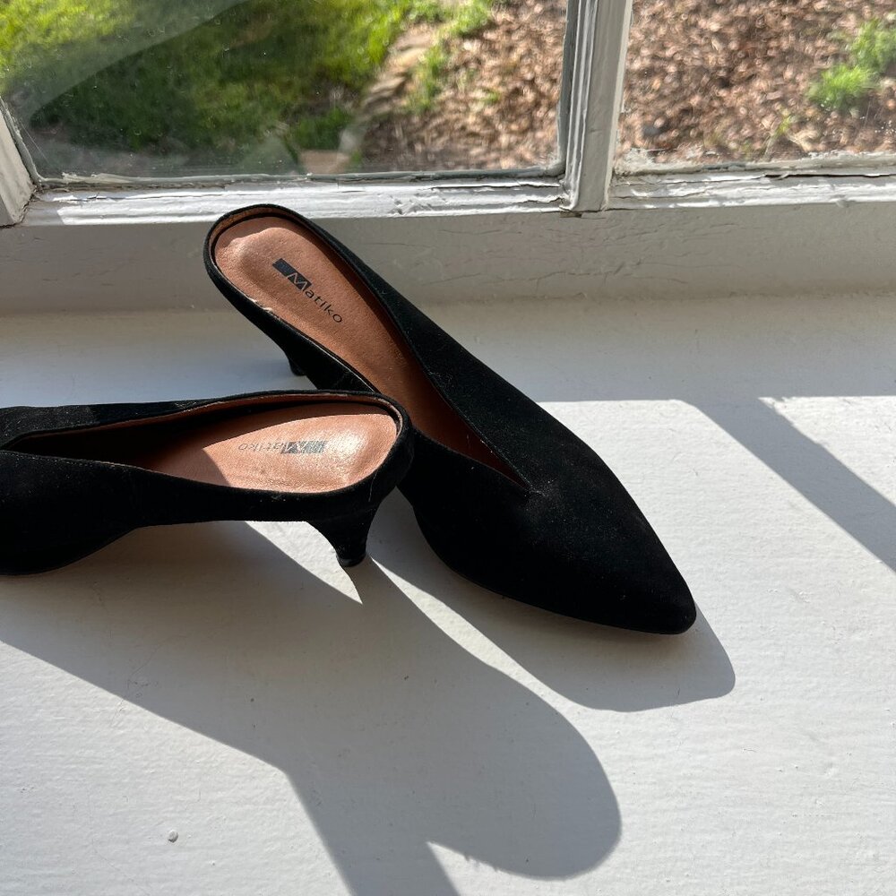 MATIKO - Black Suede - Mules - US 7.5